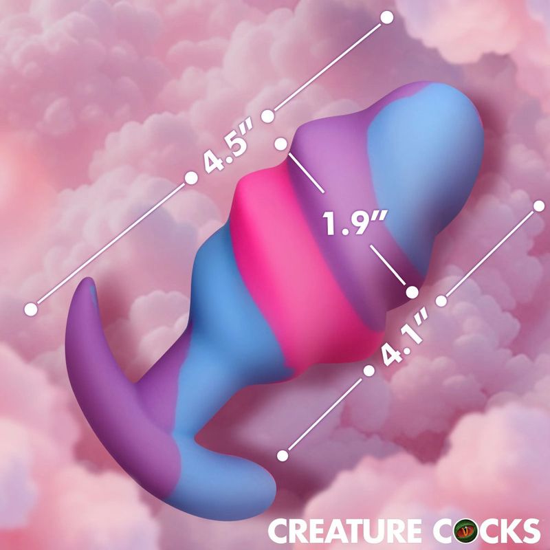 Unicorn Swirl Silicone Butt Plug Large image 3