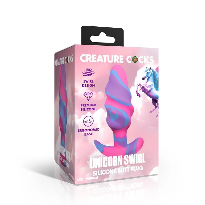 Unicorn Swirl Silicone Butt Plug Large image 4
