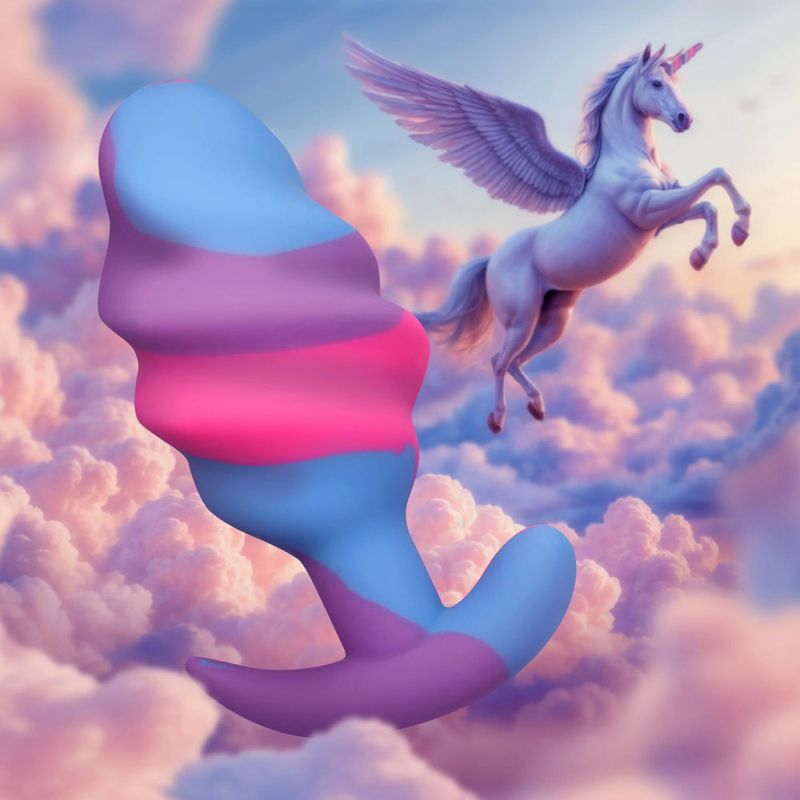Unicorn Swirl Silicone Butt Plug Large image 5