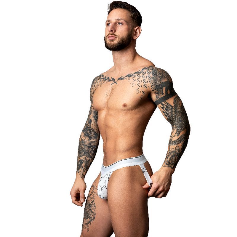 Male Power Marble Jock Strap White image 1