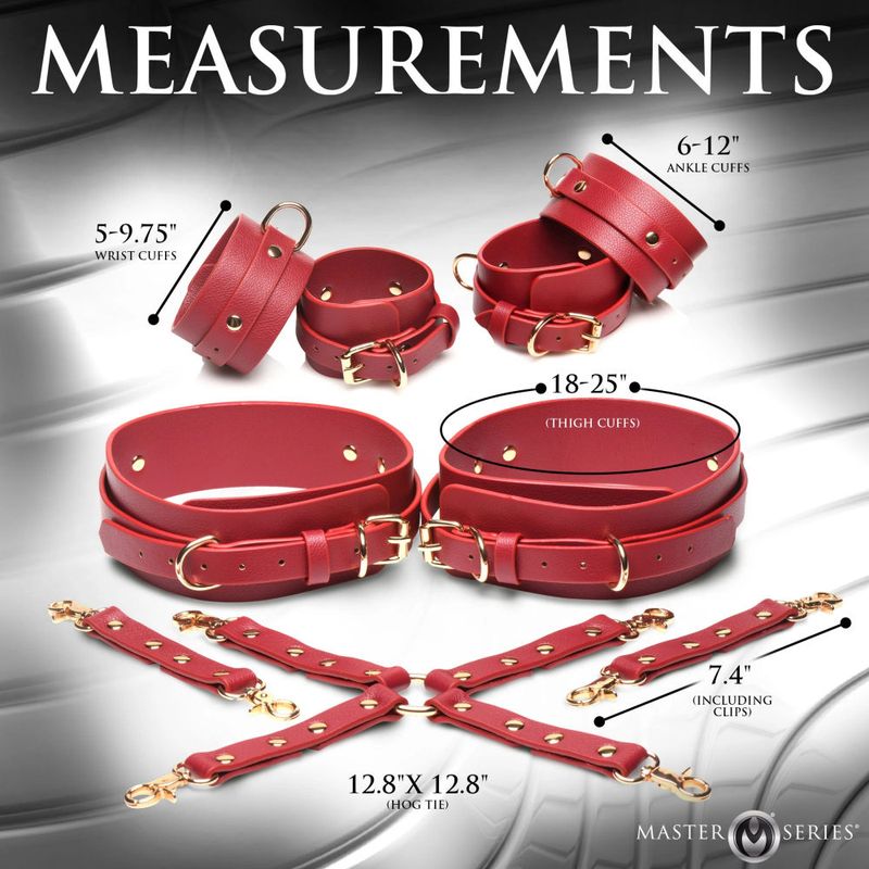 Crimson Captive Thigh Wrist Ankle Hog Tie Restraints image 3