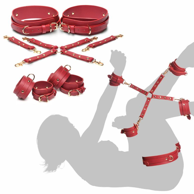 Crimson Captive Thigh Wrist Ankle Hog Tie Restraints image 4
