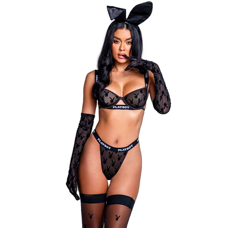 Playboy Noir Lingerie 2 Pc Set Black image 1
