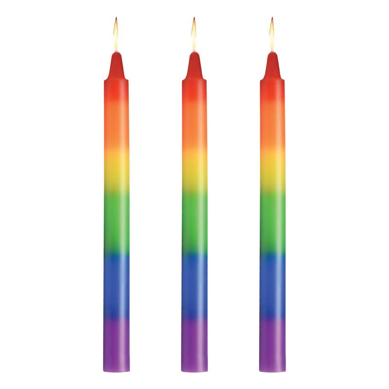 Pride Candles Rainbow Drip Candle 3 Pc image 1