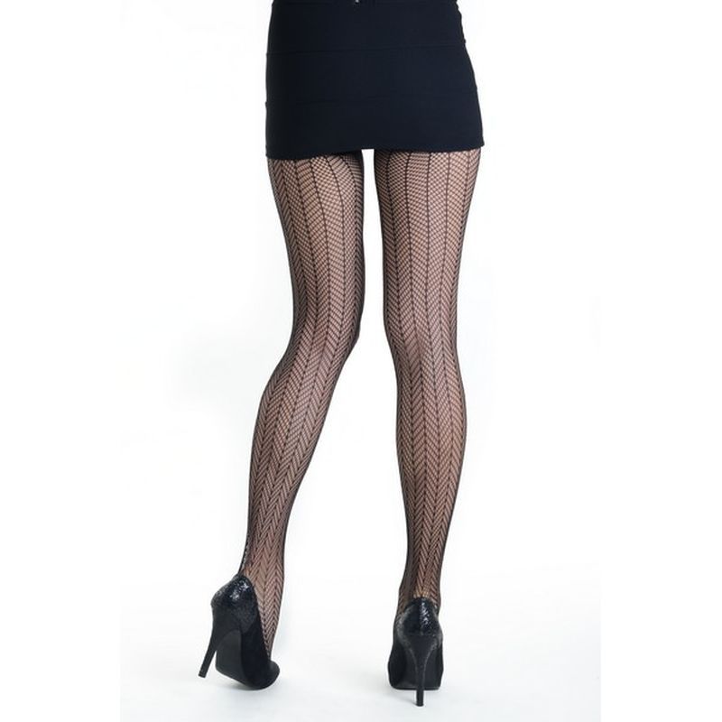 Sensual Arrow Mesh Tights Black image 3