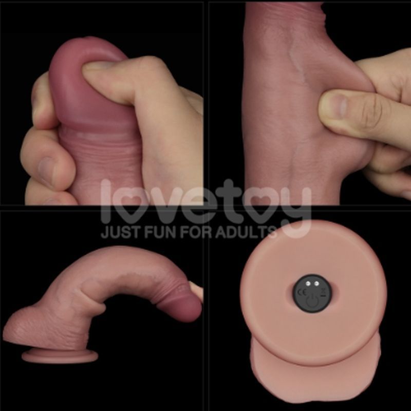 Vibrating Sliding Skin Pro II Silicone Dong 8.5 image 3