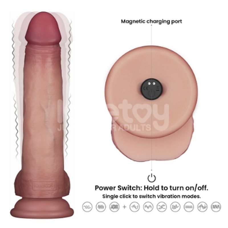 Vibrating Sliding Skin Pro II Silicone Dong 8.5 image 5