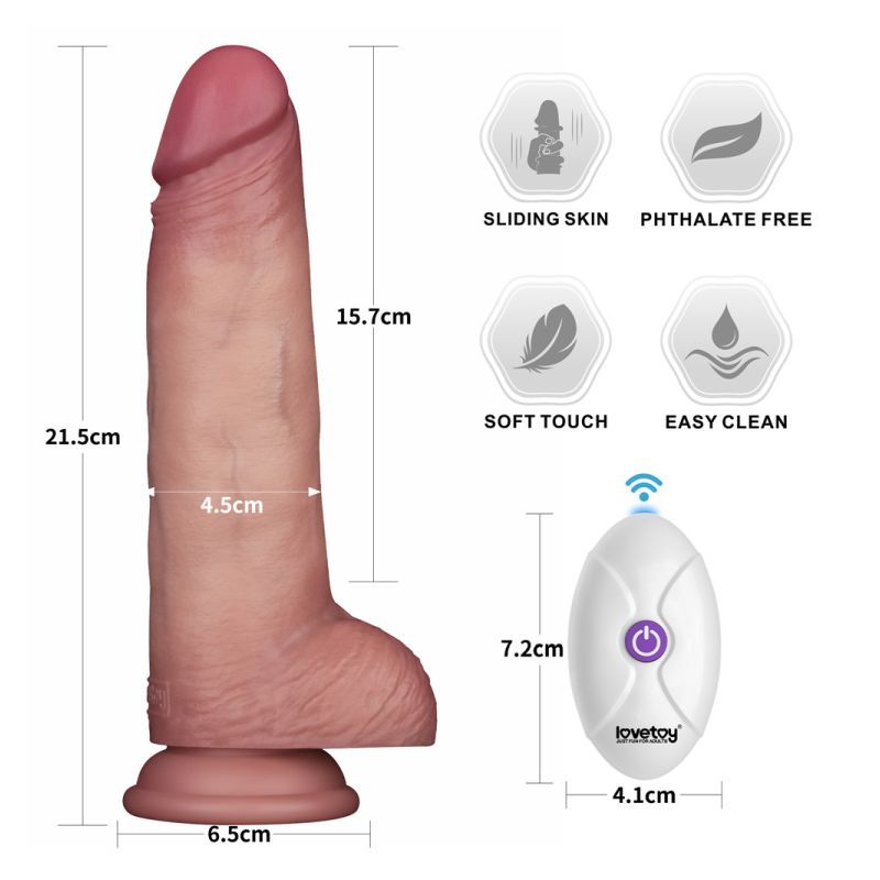 Vibrating Sliding Skin Pro II Silicone Dong 8.5 image 6