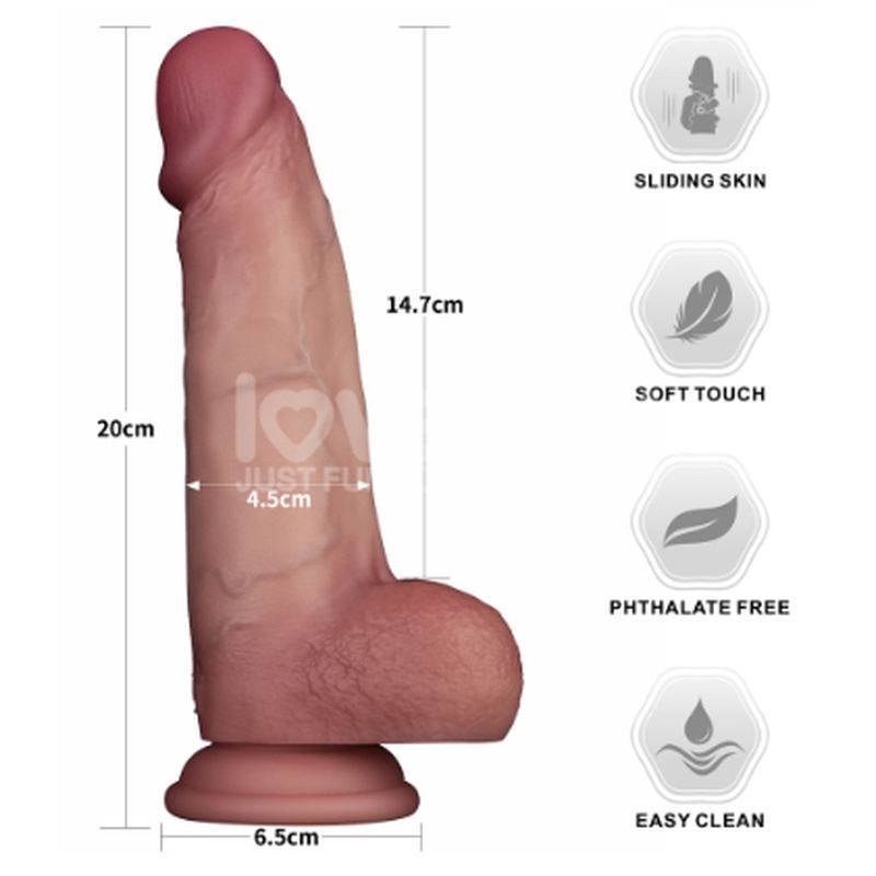Sliding Skin Pro Dual Layer Silicone Dong 8in image 5