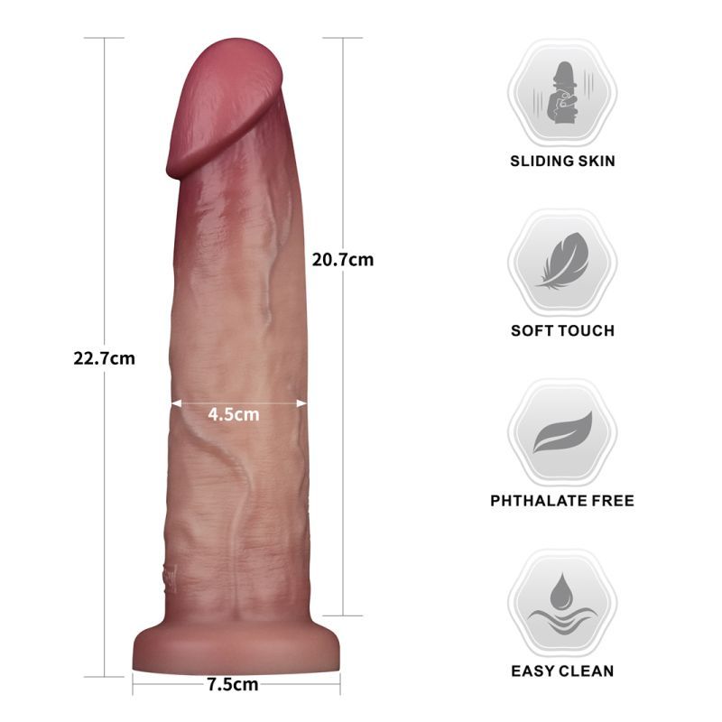 Sliding Skin Pro Dual Layer Silicone Dong 9in image 7