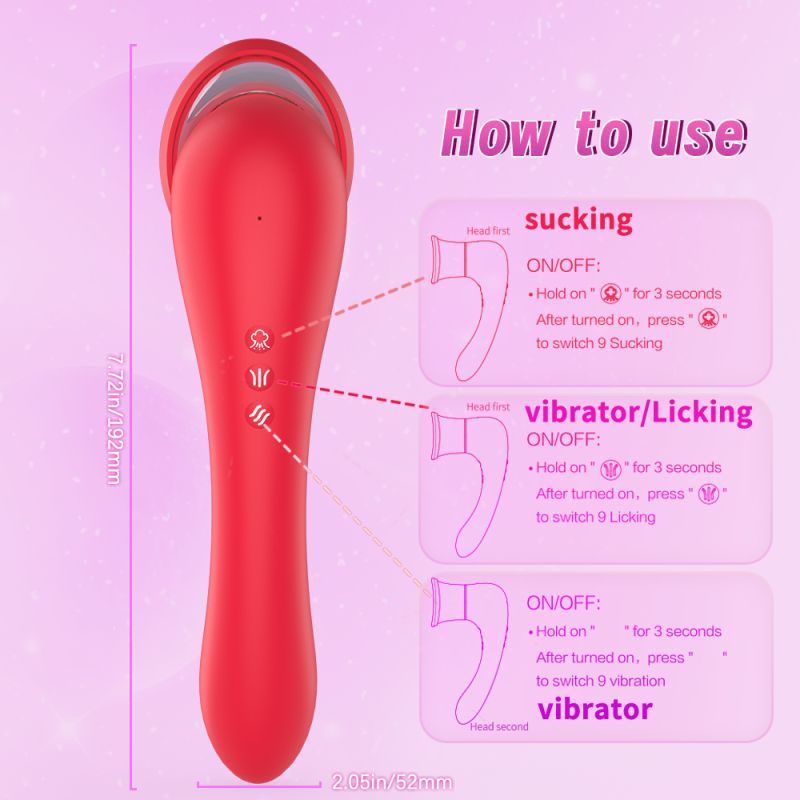 Trumpet 3-in-1 Sucking Licking Vibrating Vaginal Stimulator image 7