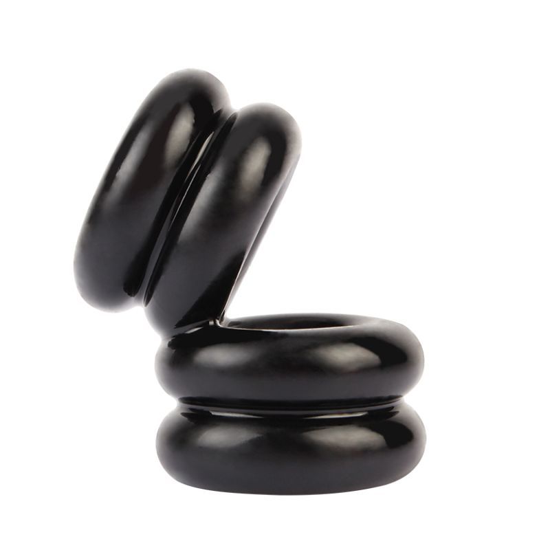 Double Stacked Dual Pleasure Ring Black image 1