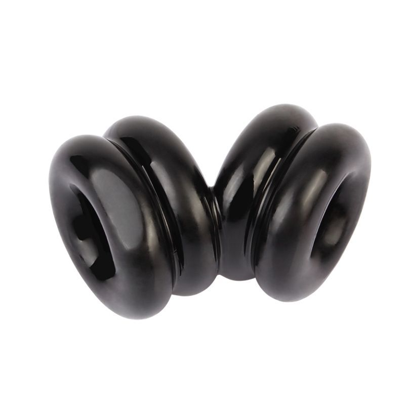 Double Stacked Dual Pleasure Ring Black image 2