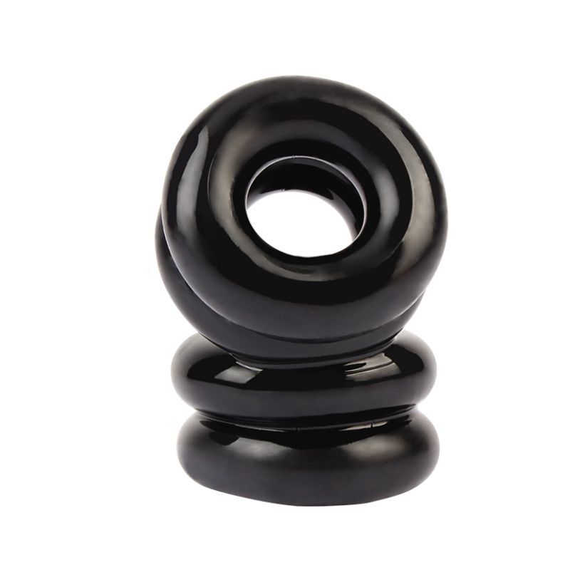 Double Stacked Dual Pleasure Ring Black image 3