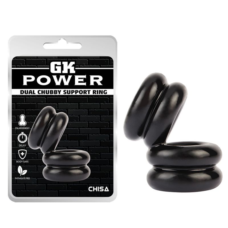 Double Stacked Dual Pleasure Ring Black image 5