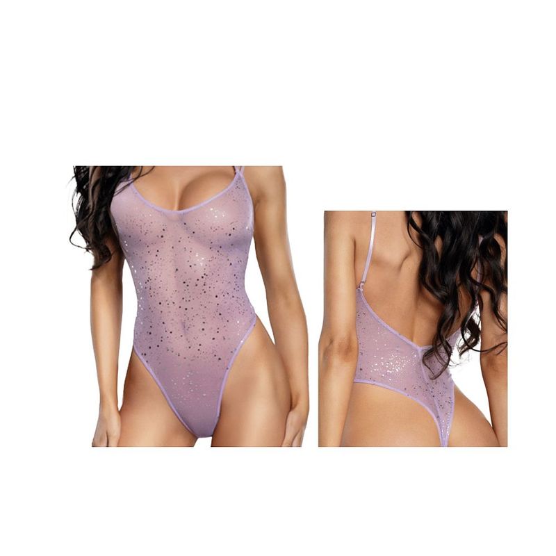 DreamGirl Ombre Glitter Mesh Teddy Lilac image 4