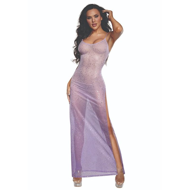 DreamGirl Ombre Glitter Mesh Gown Lilac image 2