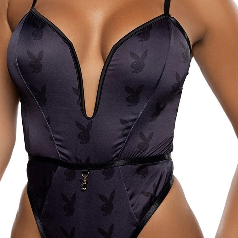 Playboy Blackout Bunny Romper Black image 2