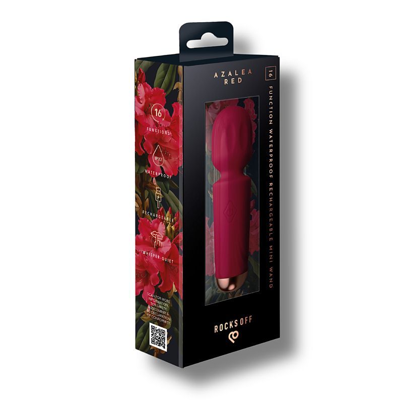 Rechargeable 16 Mode Silicone Mini Wand Azalea Red image 2