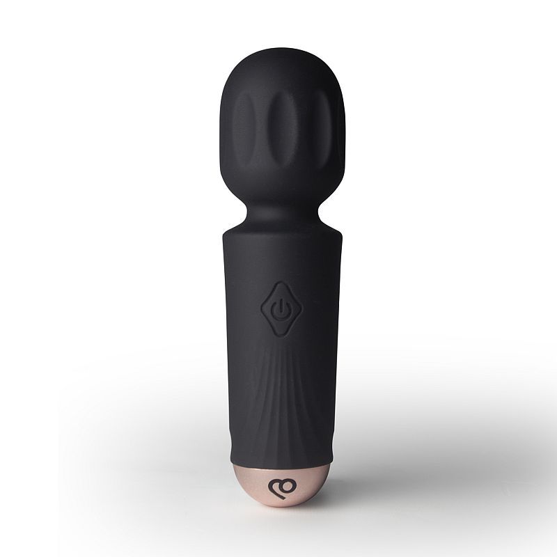 Rechargeable 16 Mode Silicone Mini Wand Black Tulip image 1