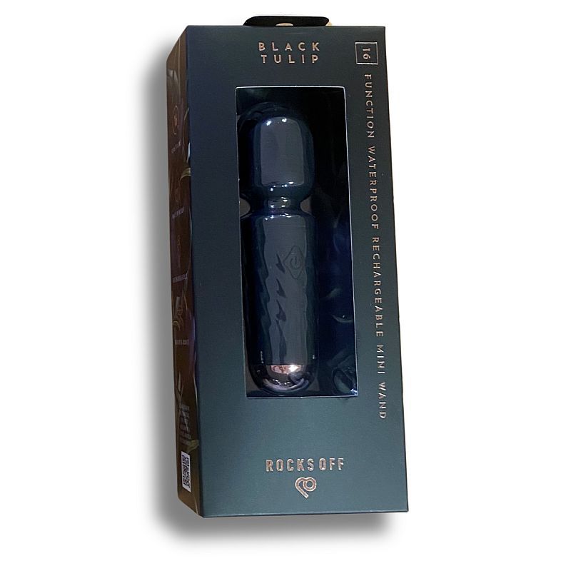 Rechargeable 16 Mode Silicone Mini Wand Black Tulip image 2