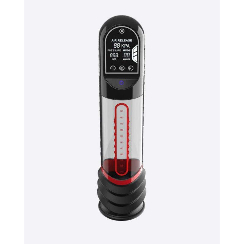 ISP90 Curve Infrared Automatic LCD Penis Pump Red image 1