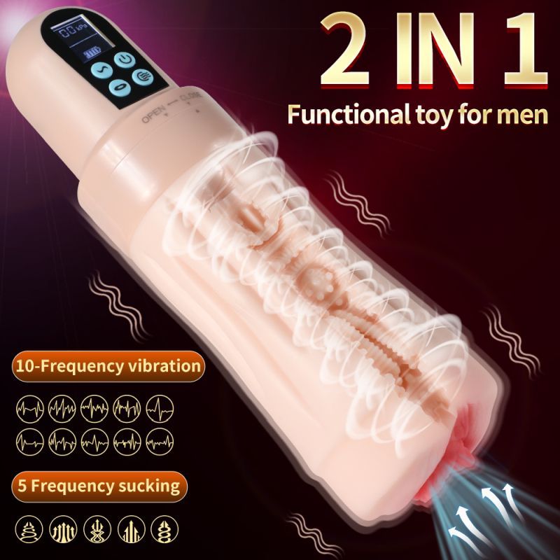Suctroker Dual Density Vibrating Sucking Vaginal Masturbator V3 image 3