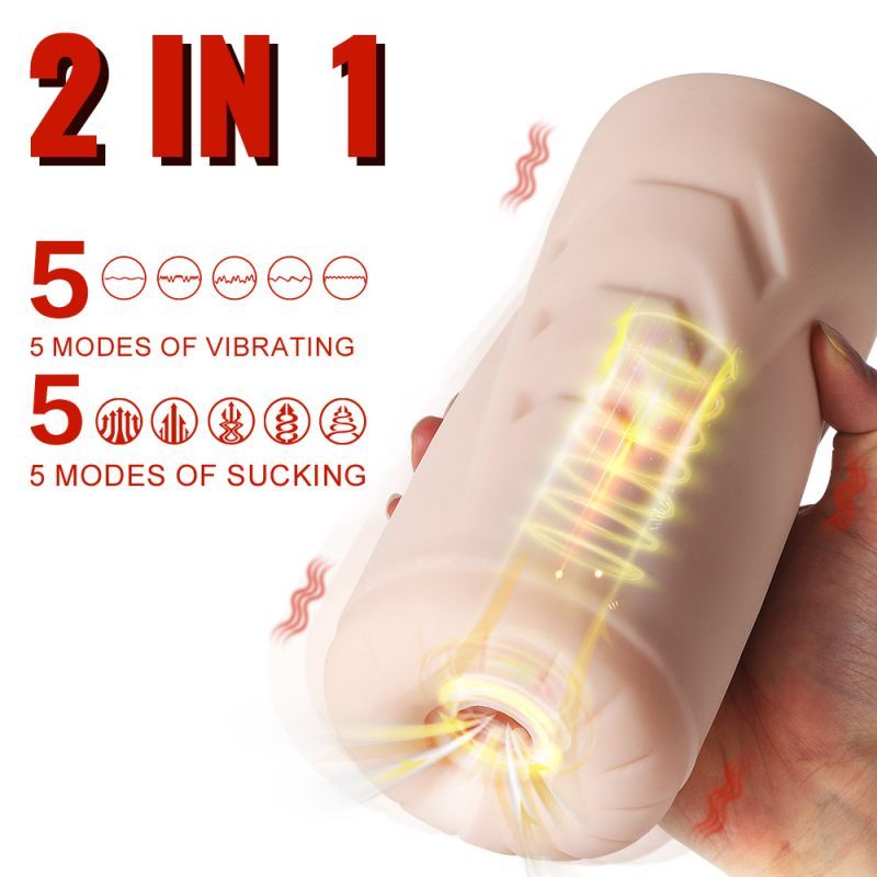 Suctroker Dual Density Vibrating Sucking Vaginal Masturbator V1 image 2