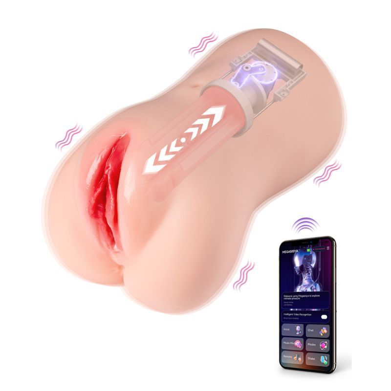 Eliza App Controlled Thrusting Vibrating Realistic Vaginal Masturbator image 1