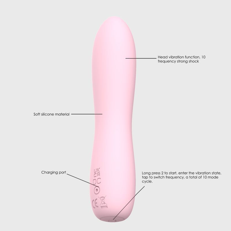 Bella Silicone 140mm Bullet Massager Pink image 3
