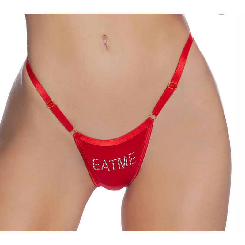 Crotchless Sexy Bling Thong Black image 3